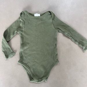 Olive Waffle Knit Onesie